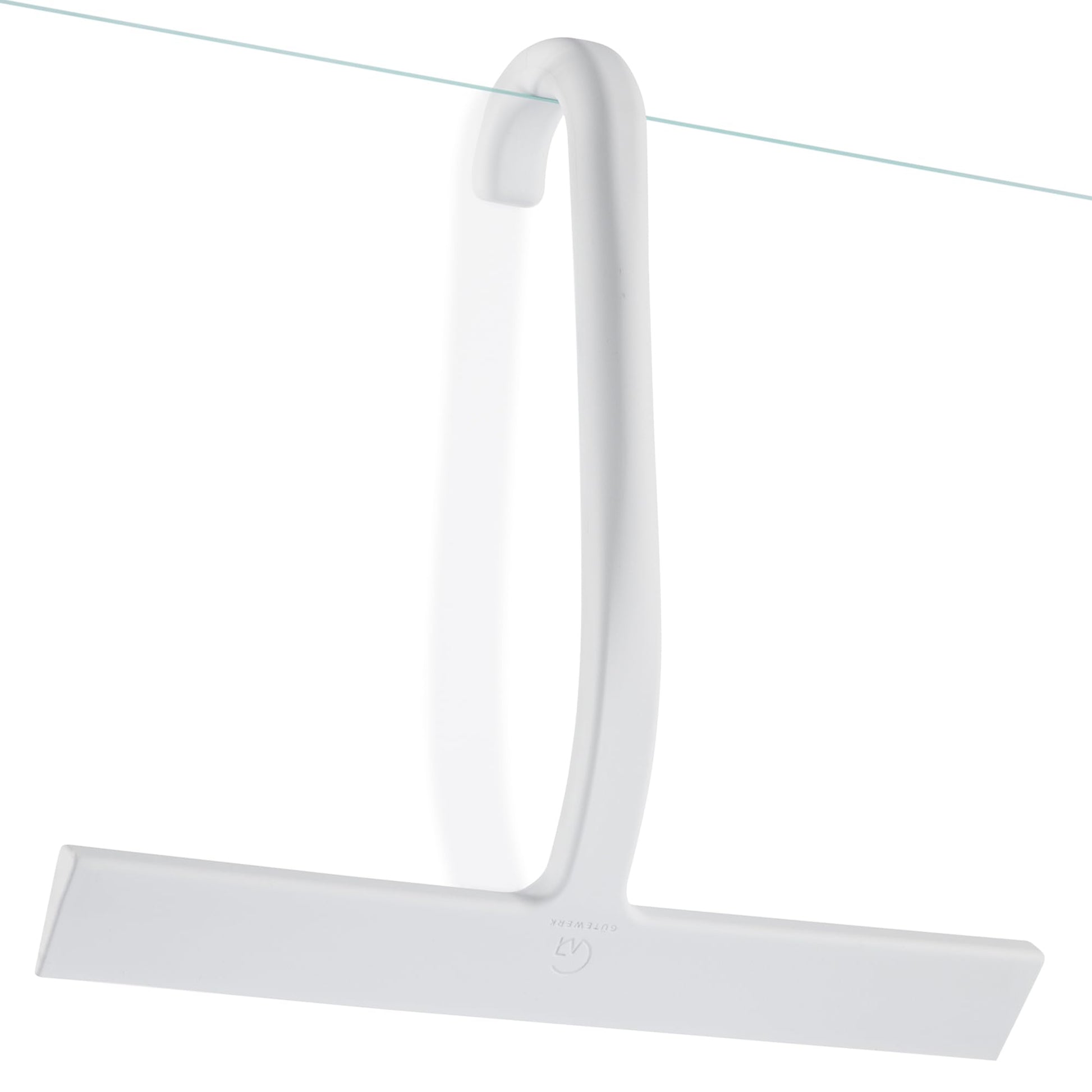 GÜTEWERK Shower Squeegee for Glass Doors – Bathroom Squeegee for Shower Glass & Tile Walls, Streak-Free & No-Squeak Silicone Blade, Stainless Steel Core, Hang Hook + Suction Cup, Green, 10 Inch