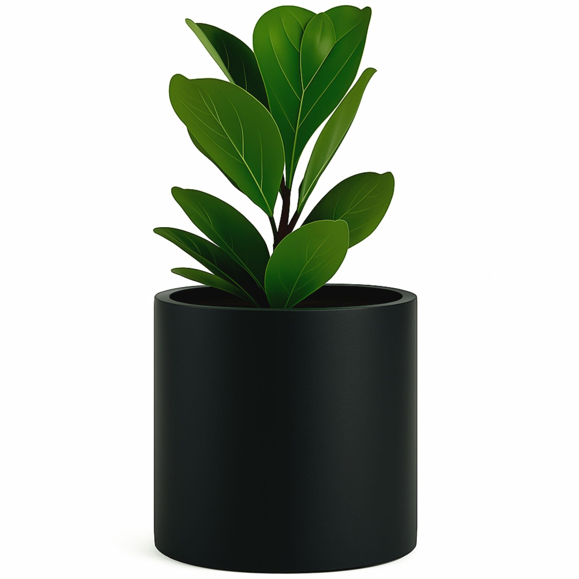 Fox & Fern Plant Pot, Large Plant Pots for Indoor & Outdoor, UV & Frost Resistant Plant Vase with Drainage Plug, Fiberstone, Large Indoor Pots for Plants & Flowers, House Indoor Plant Pot, Single Pot