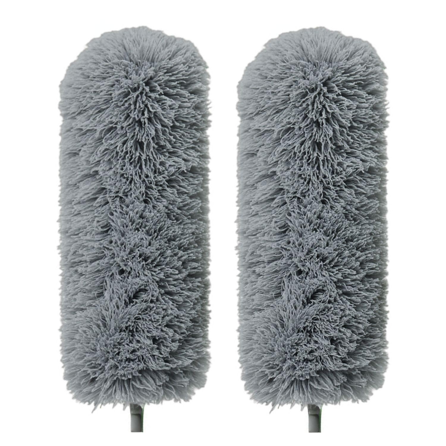 Extendable Microfiber Feather Duster, Feather Dusters for Cleaning, Ceiling Fan Dust and Cobweb Cleaner - Electrostatic Bendable Head - up to 55 Inch