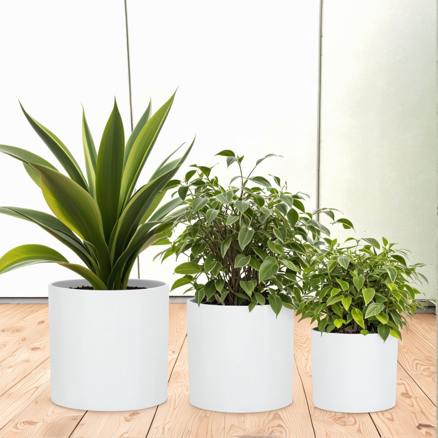 Fox & Fern Plant Pot, Large Plant Pots for Indoor & Outdoor, UV & Frost Resistant Plant Vase with Drainage Plug, Fiberstone, Large Indoor Pots for Plants & Flowers, House Indoor Plant Pot, Single Pot