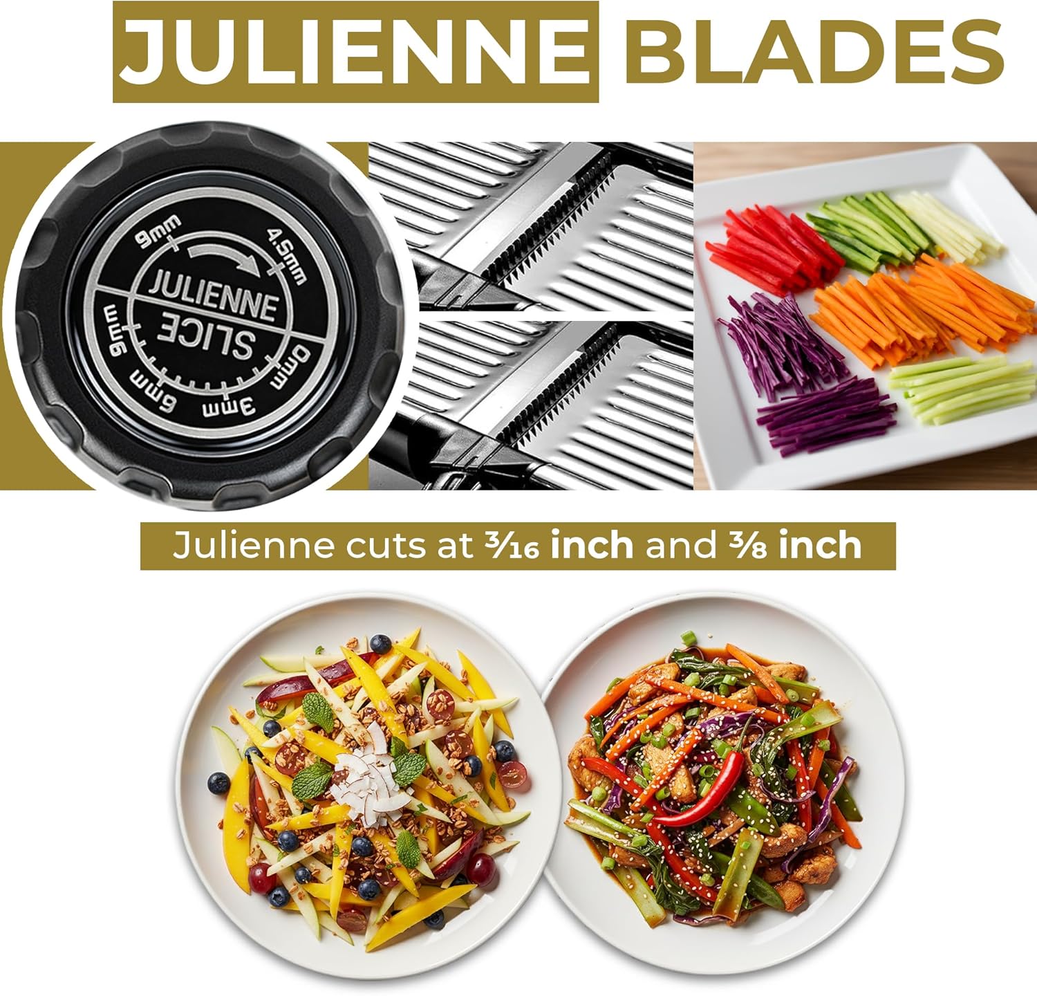 Gramercy Adjustable Mandoline Food Slicer, Mandoline Slicer for Kitchen, Mandolin, Potato, Tomato, Carrot, Vegetable, Fruit and Onion Cutter - Stainless Steel - INCLUDING 1 Pair Cut-Resistant Gloves