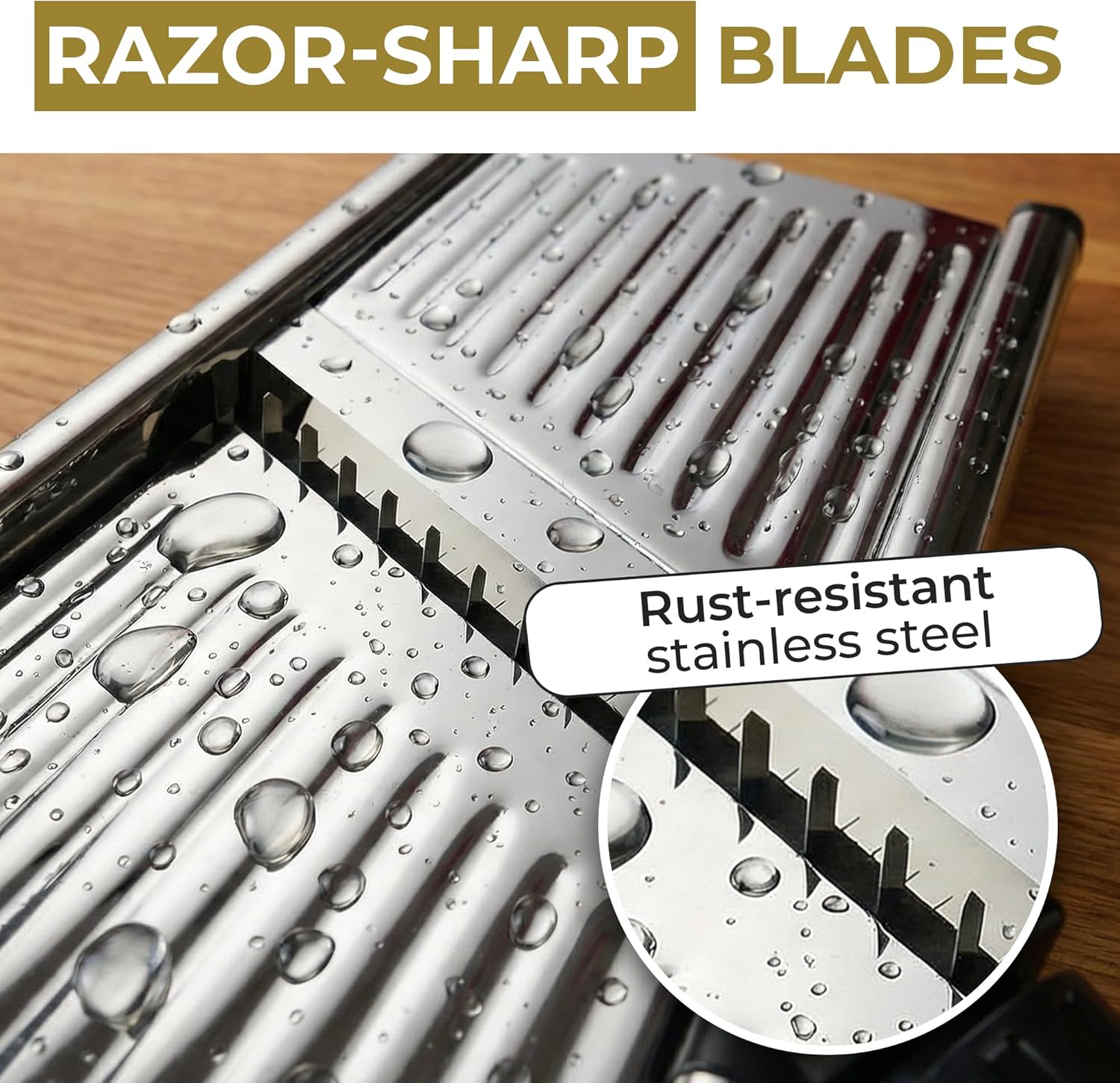 Gramercy Adjustable Mandoline Food Slicer, Mandoline Slicer for Kitchen, Mandolin, Potato, Tomato, Carrot, Vegetable, Fruit and Onion Cutter - Stainless Steel - INCLUDING 1 Pair Cut-Resistant Gloves