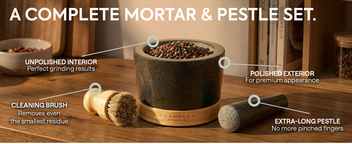 Gramercy Granite Mortar and Pestle Set Bamboo Base - Custom Image