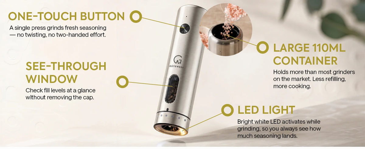 Gütewerk Electric Salt and Pepper Grinder Set - Custom Image