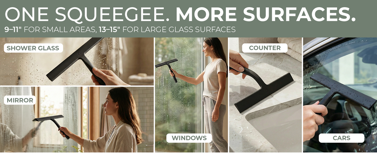 Gütewerk Silicone Shower Squeegee 3-in-1 No-Drill Mount - Custom Image